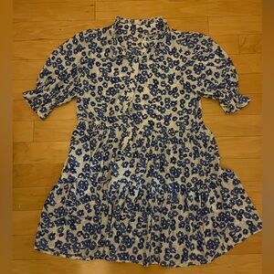 Floral Blue and White Dress